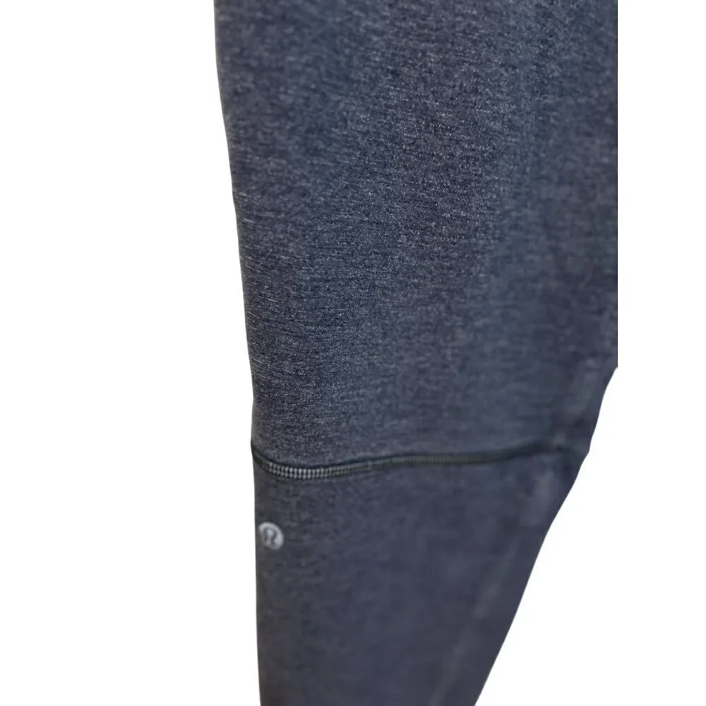 Lululemon Joggers Sweatpants Heather Gray Blue Faux Zipper Size Small